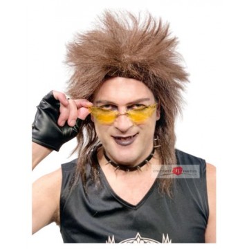 Spikey Rocker Wig - Brown