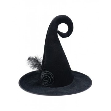 Witch Hat with Flower - Black