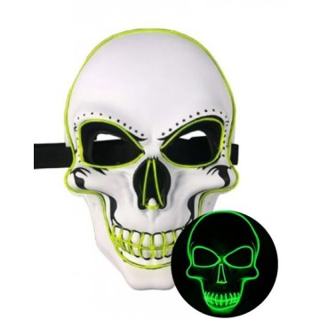 Light Up Skull Mask - Light Green