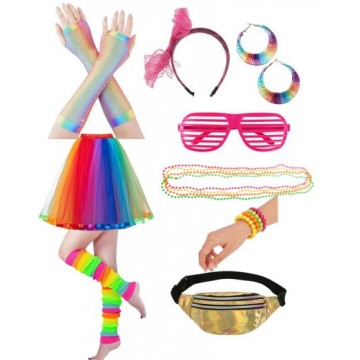 80s Rock N Roll Dress Up Kit - Colourful