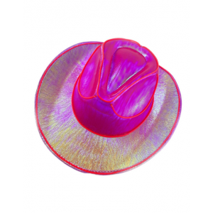 LED Shimmer Cowboy Hat - Fuschia
