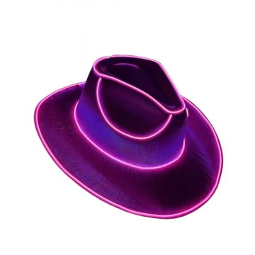 LED Shimmer Cowboy Hat - Light Pink