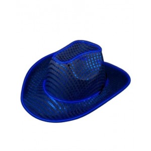 LED Sequin Cowboy Hat - Blue