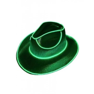 LED Shimmer Cowboy Hat - Green