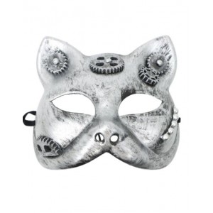 Vintage Steampunk Phantom Masquerade Mask - Silver