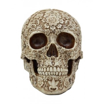 Gothic Floral DOD Skull 15cm