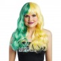 Wavy O' Curl Wig - Half Green and Yellow