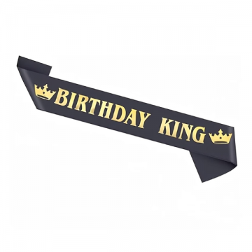 Birthday Sash King - Black