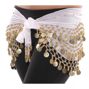 Belly Dance Chiffon Scarf - White