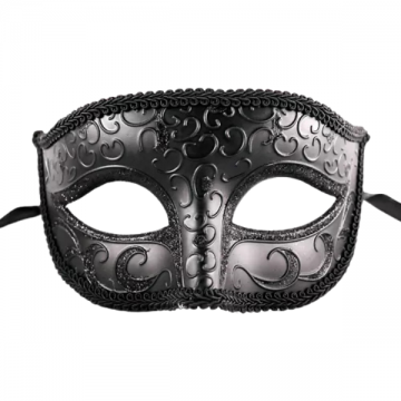 Glittered Moon Design Masquerade Eyemask - Black