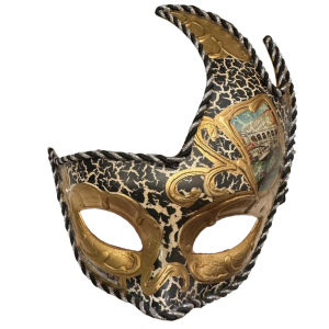 Venetian Artwork Masquerade Eyemask - Black