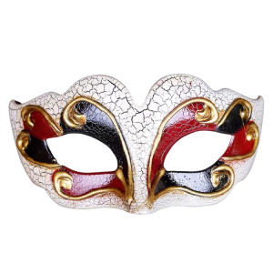 Venetian Curved Masquerade Eyemask - Red/Black