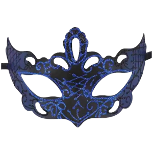 Glittered Elegant Masquerade Eyemask- Black/Blue
