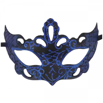Glittered Elegant Masquerade Eyemask- Black/Blue
