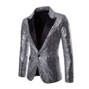 Silver Sequin Blazer