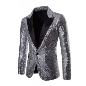Silver Sequin Blazer