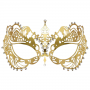 Elegant Rhinestone Metal Mask - Gold