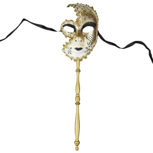 Full Masquerade Eyemask with Handheld Stick