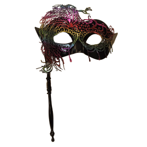 Peacock Style Handheld Eyemask - Multicolour