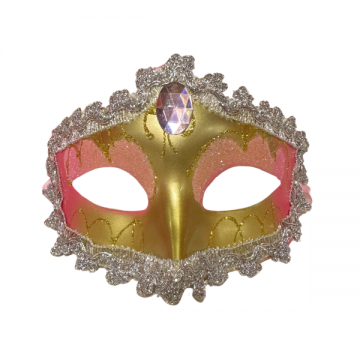 Victorian Sequin Masquerade Eyemask - Pink/Gold