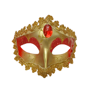 Victorian Sequin Masquerade Eyemask - Red/Gold