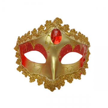 Victorian Sequin Masquerade Eyemask - Red/Gold