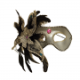 Feathers and Jewel Eyemask - Silver/Black