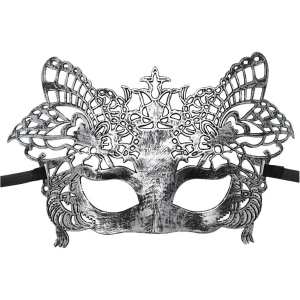 Vintage Butterfly Masquerade Eyemask - Silver