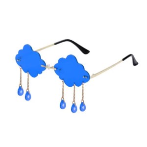 Rimless Cloud & Raindrop Glasses - Blue