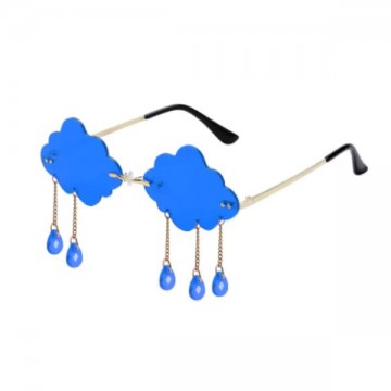 Rimless Cloud & Raindrop Glasses - Blue