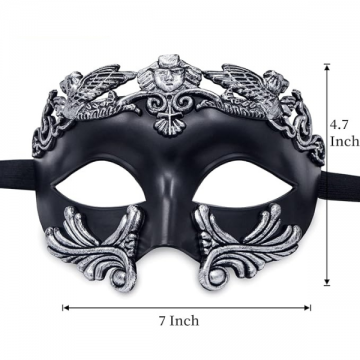 Greek-Venetian Masquerade Eyemask - Black/Silver