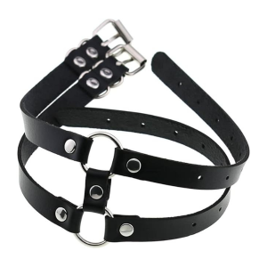 Choker Layered Leather with Rings