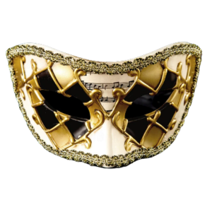 Harlequin Style Musical Masquerade Eyemask - Black