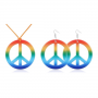 Rainbow Peace Sign Earrings & Necklace set