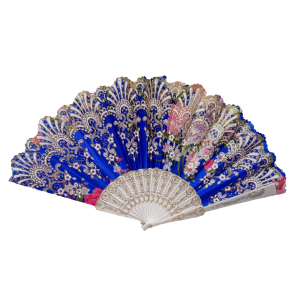 Hand fan Elegant Floral - Blue