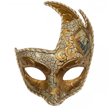 Venetian Artwork Masquerade Eyemask - White