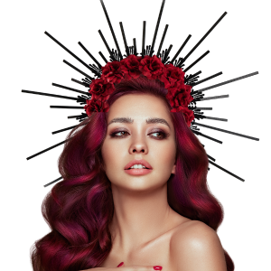 Gothic Red Rose Halo Crown