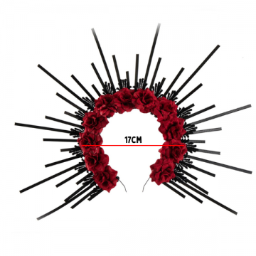 Gothic Red Rose Halo Crown