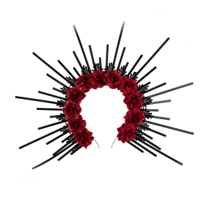 Gothic Red Rose Halo Crown