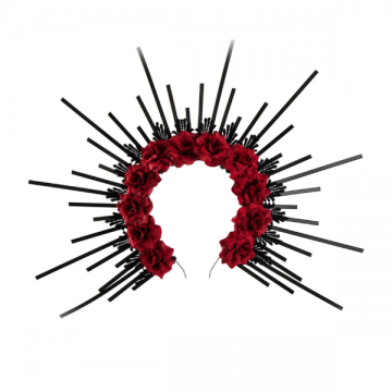 Gothic Red Rose Halo Crown
