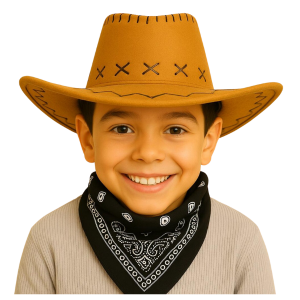 Cowboy Suede Hat Kids - Orange