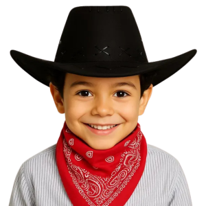 Cowboy Suede Hat Kids - Black