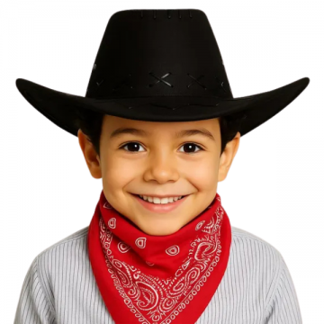 Cowboy Suede Hat Kids - Black