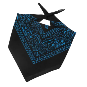 Bohemian Bandana Head Scarf - Black/Blue