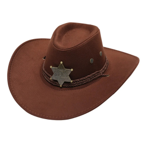 Western Sheriff Cowboy Hat - Brown