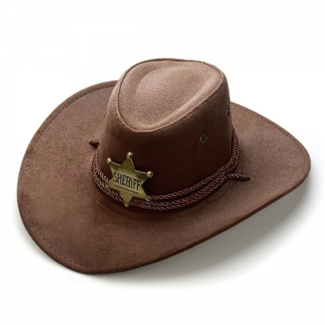 Western Sheriff Cowboy Hat - Dark Brown