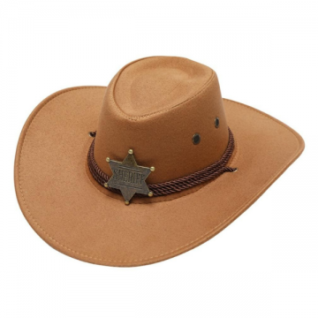 Western Sheriff Cowboy Hat - Light Brown