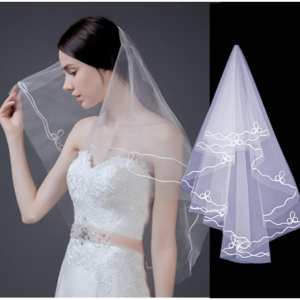 Classic Loop-Edge Tulle Wedding Veil