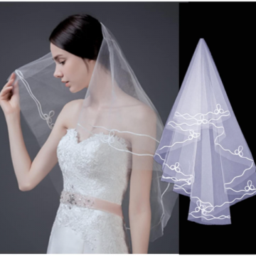 Classic Loop-Edge Tulle Wedding Veil