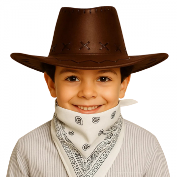 Cowboy Suede Hat Kids - Brown
